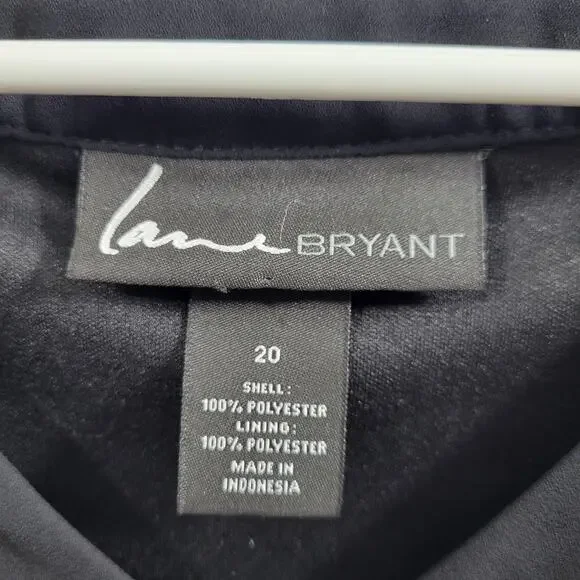 Lane Bryant Size 20 Black Gold Midi Shear With Lining Dress 3525-1078 - Picture 3 of 5